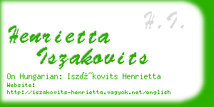 henrietta iszakovits business card